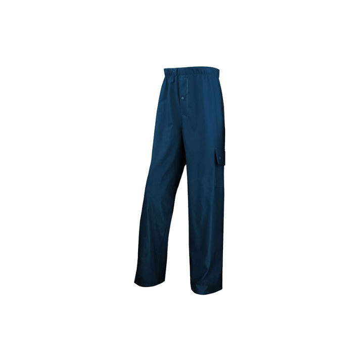 Pantalon de pluie enduit - Polyester enduit semi pu bleu - Taille S