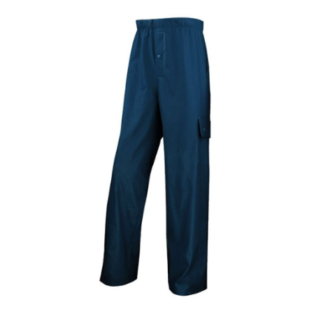 Pantalon de pluie enduit - Polyester enduit semi pu bleu - Taille L