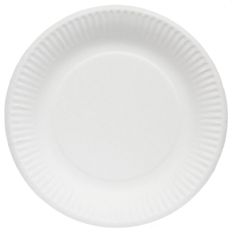 Assiette blanche - En carton 100% biodégradable - Carton de 1000
