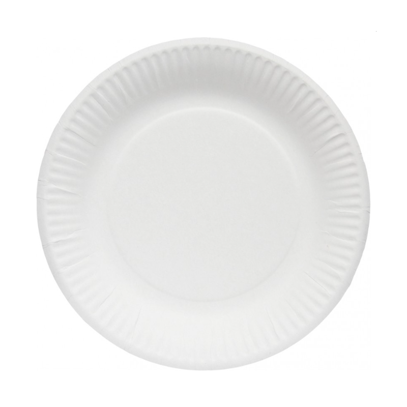 Assiette blanche - En carton 100% biodégradable - Carton de 1000