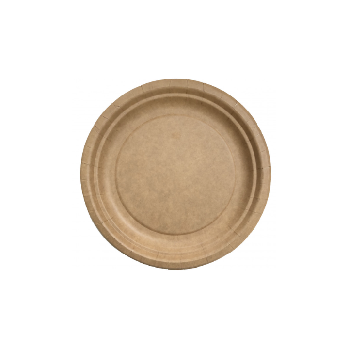Assiette kraft - En carton 100% biodégradable - Carton de 450