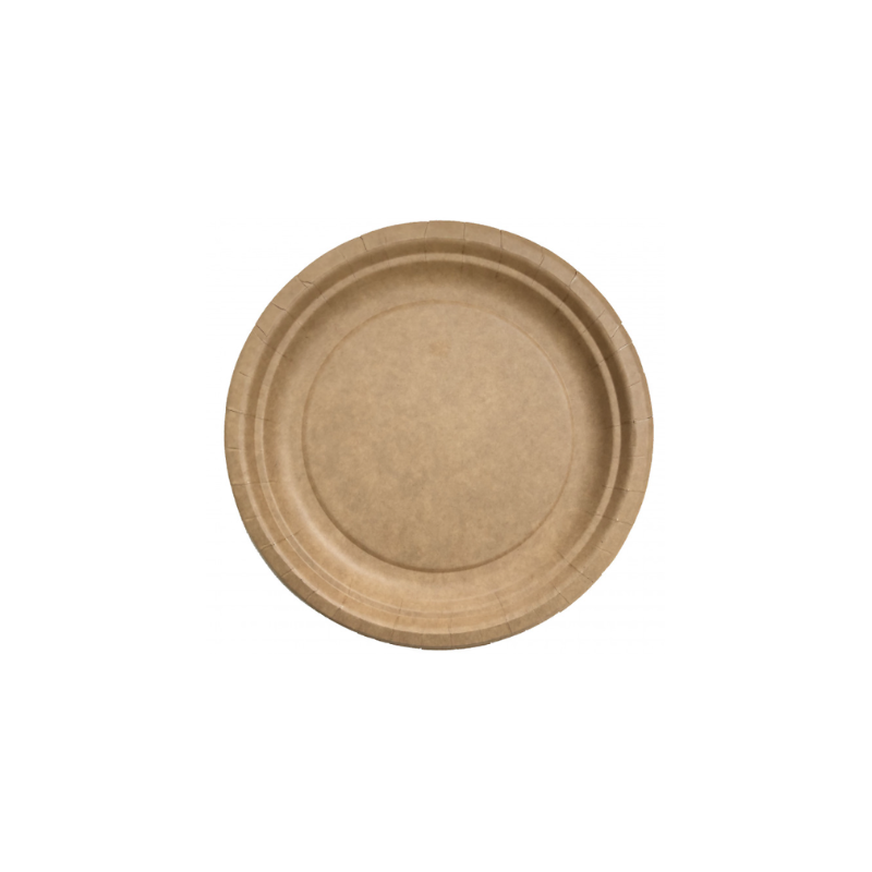 Assiette kraft - En carton 100% biodégradable - Carton de 450