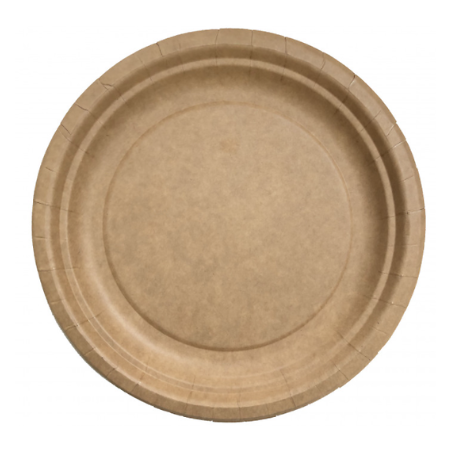 Assiette kraft - En carton 100% biodégradable - Carton de 450