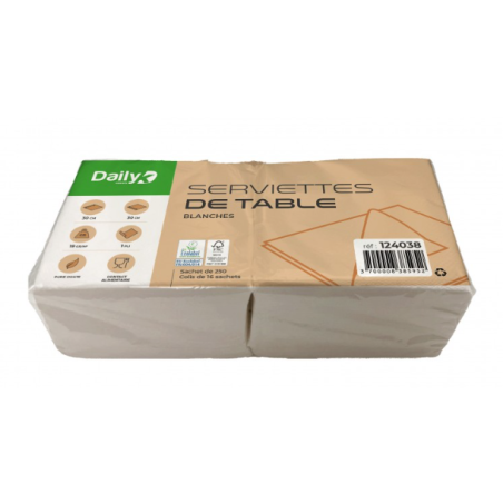 Serviette - Pure ouate blanche - Carton de 4000