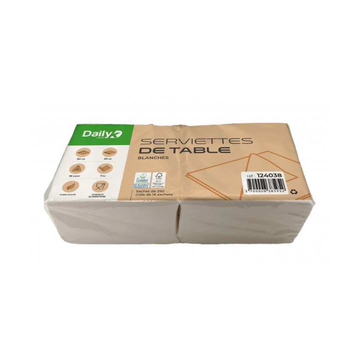 Serviette - Pure ouate blanche - Carton de 4000