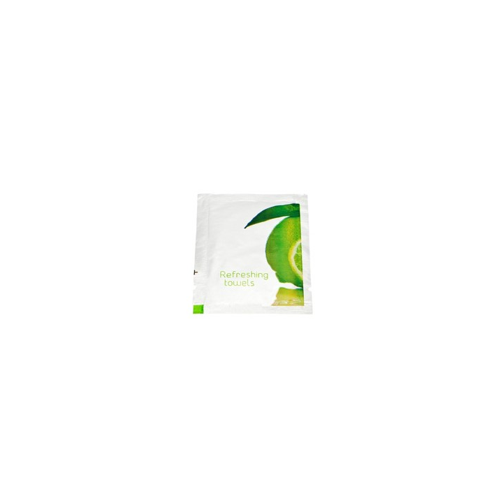 Serviette rafraichissante - Biodégradable - Carton de 1000