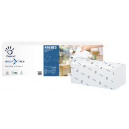 Readytable - Serviettes pliées pure ouate blanche - Carton de 8000