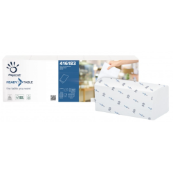 Readytable - Serviettes pliées pure ouate blanche - Carton de 4400