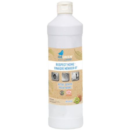 Respect'Home Vinaigre d'alcool 8° - Nettoyant détartrant multi-surfaces- Bidon 1L