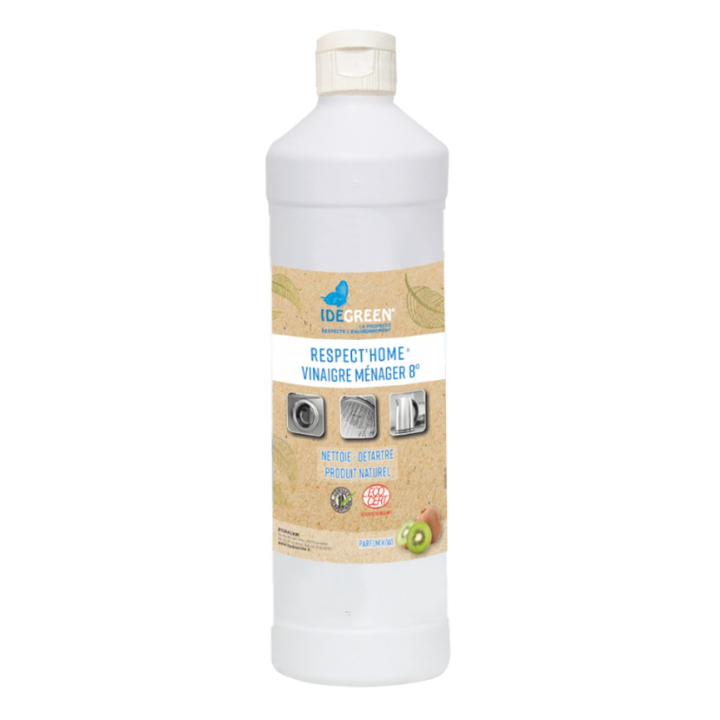 Respect'Home Vinaigre d'alcool 8° - Nettoyant détartrant multi-surfaces- Bidon 1L