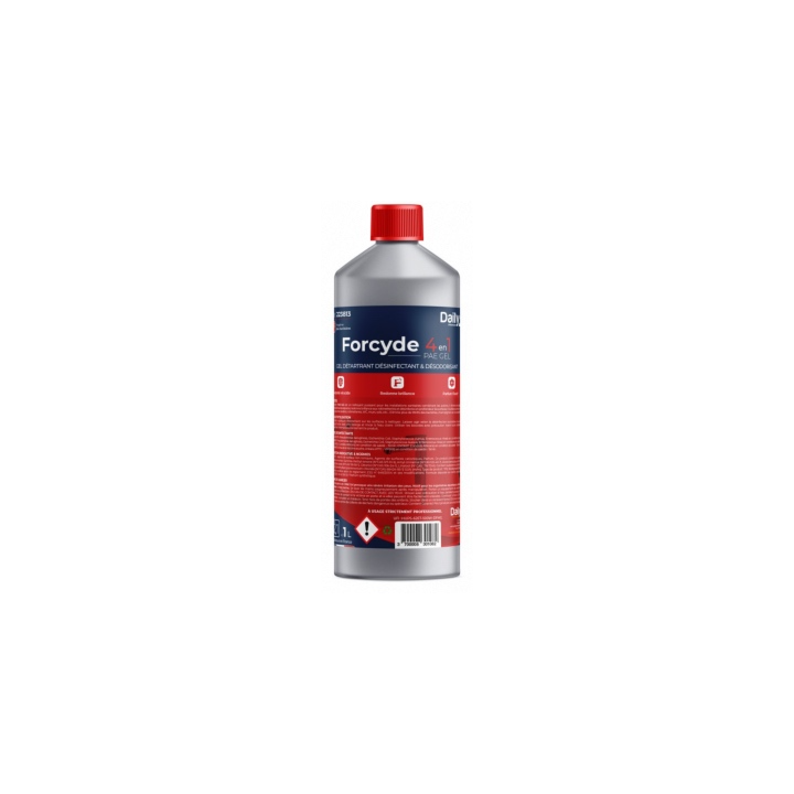 Forcyde 4 en 1 Dailyk - Détergent Détartrant Désinfectant PAE - Bidon 1L