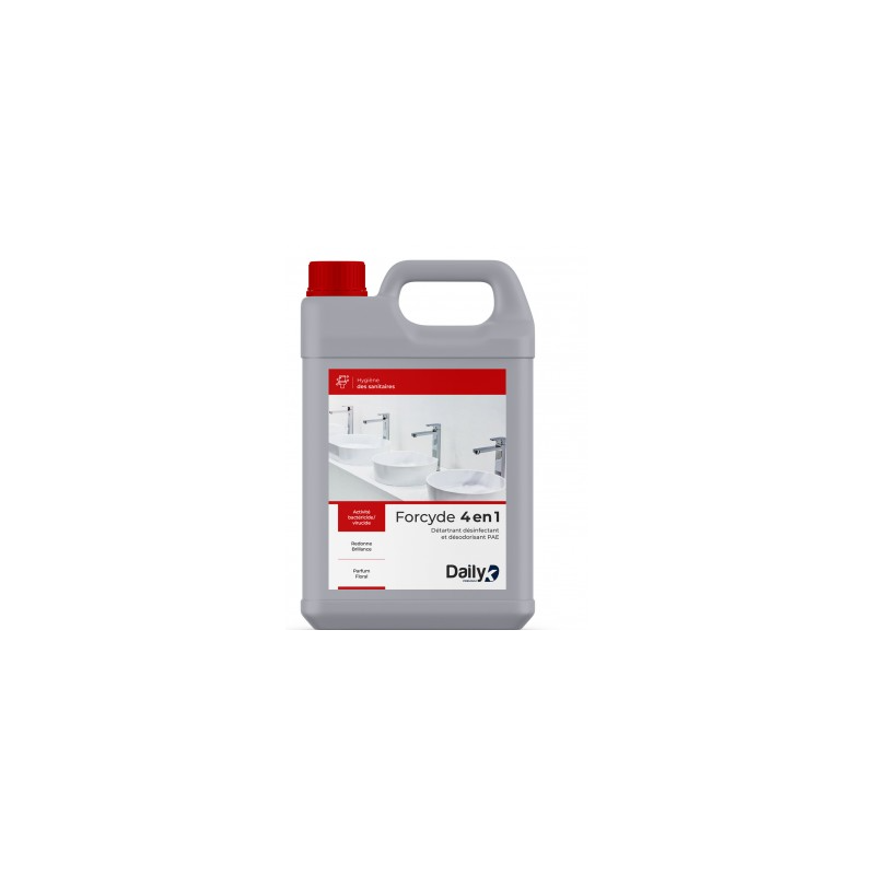 Forcyde 4 en 1 Dailyk - Détergent Détartrant Désinfectant PAE - Bidon 5L