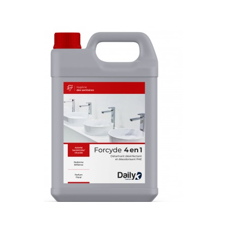 Forcyde 4 en 1 Dailyk - Détergent Détartrant Désinfectant PAE - Bidon 5L