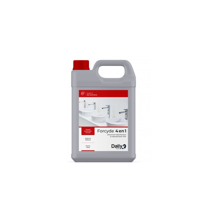 Forcyde 4 en 1 Dailyk - Détergent Détartrant Désinfectant PAE - Bidon 5L