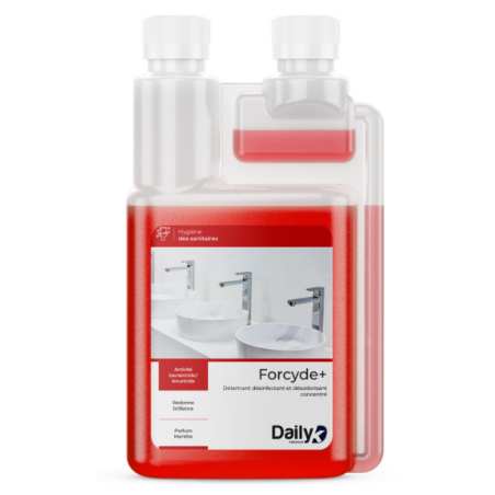 Forcyde+ 4 en 1 Dailyk - Détergent Détartrant Désodorisant - Bidon Doseur 1L