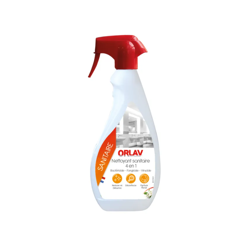 Nettoyant Sanitaire 4 en 1 Orlav - Détartrant Désinfectant Désodorisant PAE- Spray 750ml