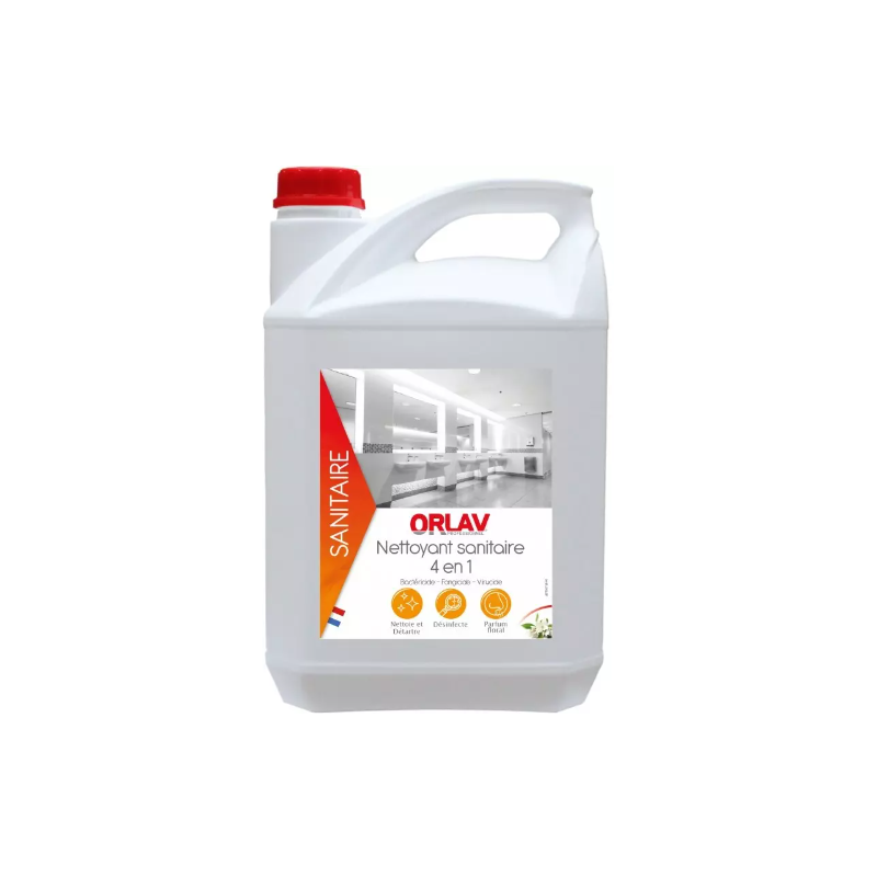 Nettoyant Sanitaire 4 en 1 Orlav - Détartrant Désinfectant Désodorisant PAE- Bidon 5L