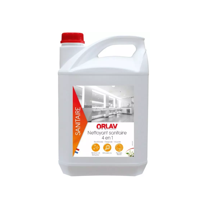 Nettoyant Sanitaire 4 en 1 Orlav - Détartrant Désinfectant Désodorisant PAE- Bidon 5L