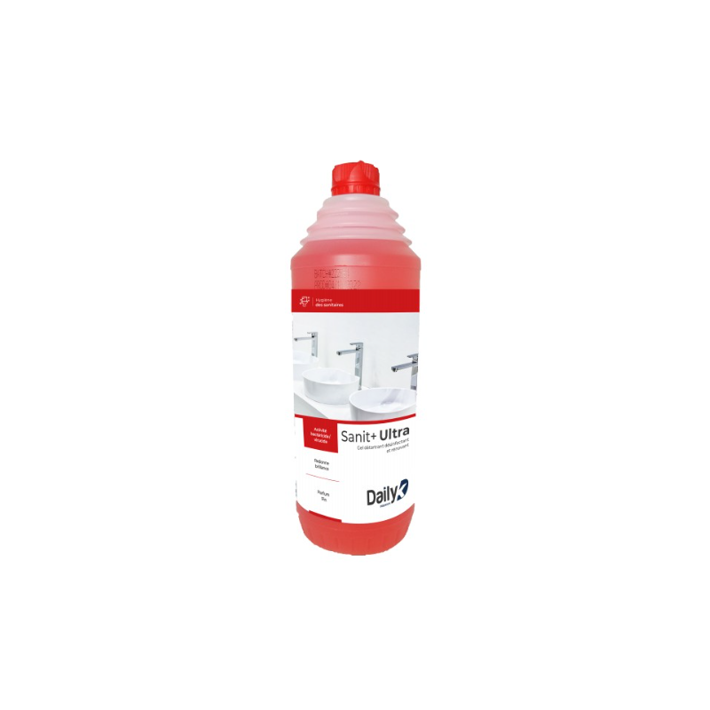 Sanit+Ultra - Gel détartrant Désinfectant et Rénovant - Flacon accordéon 1L