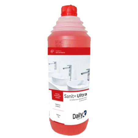 Sanit+Ultra - Gel détartrant Désinfectant et Rénovant - Flacon accordéon 1L
