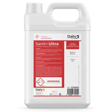 Sanit+Ultra - Gel détartrant Désinfectant et Rénovant - Bidon 5L