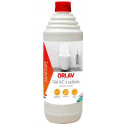 Gel WC 4 Actions ORLAV - Gel Détartrant Désinfectant - Flacon Accordéon 1L
