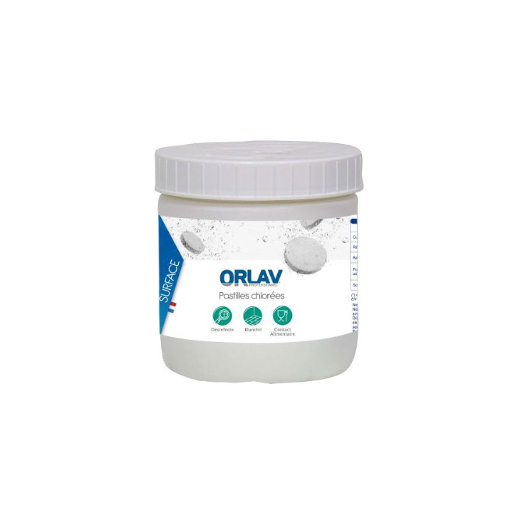 Pastilles de Javel ORLAV - Pour un entretien préventif - Boite de 150 pastilles ( 500g )