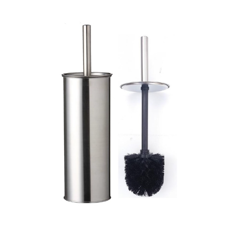 Brosse WC  - Avec Brosse Noire - Inox Brossé