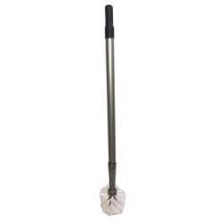 Brosse WC - Manche Long 65cm - Acier / Blanc