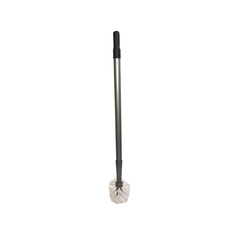 Brosse WC - Manche Long 65cm - Acier / Blanc