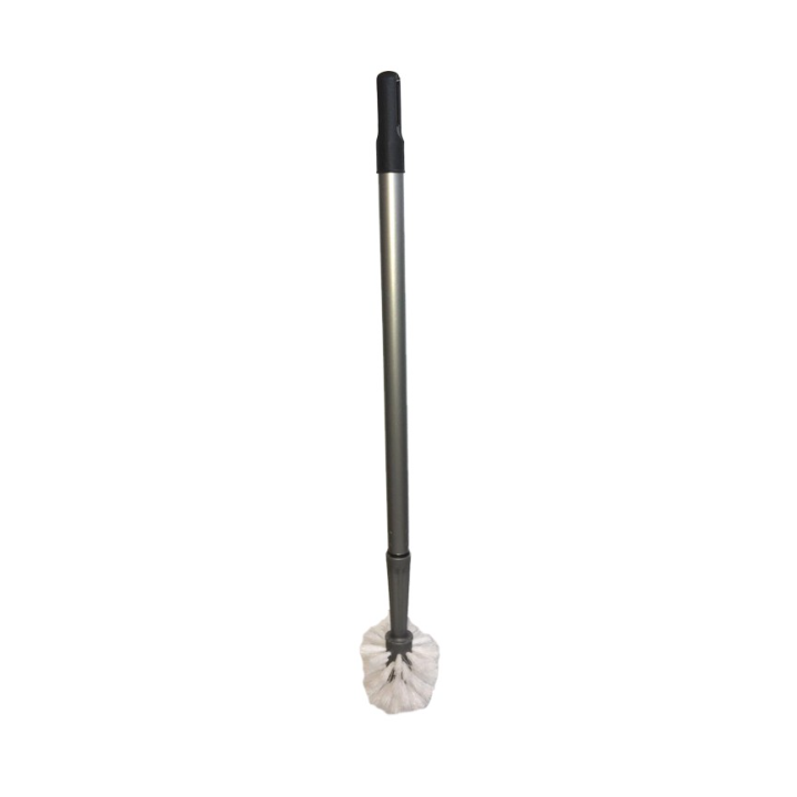 Brosse WC - Manche Long 65cm - Acier / Blanc