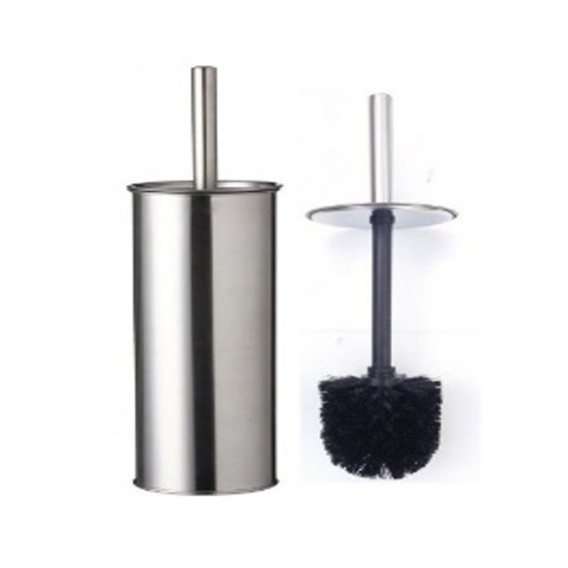 Combiné WC inox avec brosse en fibre noire