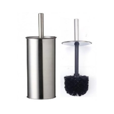 Combiné WC inox avec brosse en fibre noire