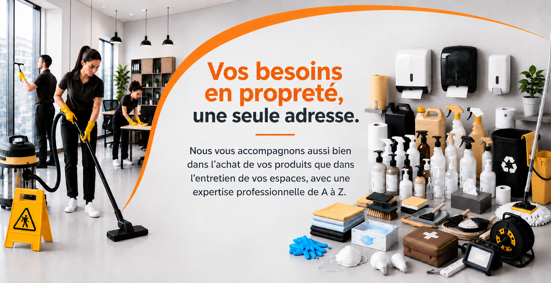 prestation de service de propreté et vente en ligne de produits d'entretien